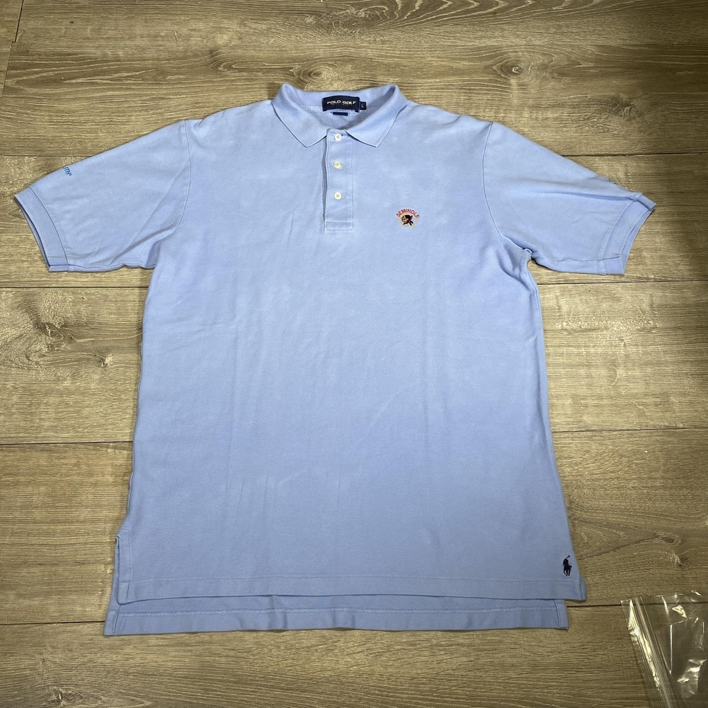 Polo Golf Ralph Lauren Polo Shirt Mens Large Blue Seminole 2003 Golf Embroidered